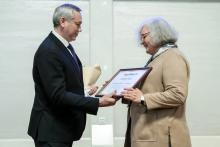 Губернатор НСО А.А. Травников и Н.Б. Кошкарева